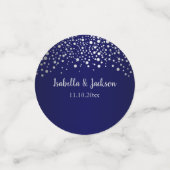 Stippen van Navy Blue en Silver Confetti (Kleine voorkant)