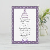 Stippen van Paarse Cake Kaart (Staand voorkant)