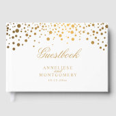 Stippen van witte en goudConfetti Gastenboek (Voorkant)