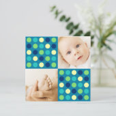 Stippen Vierkanten Blauw Aankondiging (Staand voorkant)