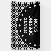 Stippen & vierkantjes & sterren / zwart wit + uw i spandoek (Verticaal)