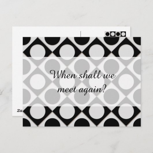 Stippen & vierkantjes / zwart wit + uw ideeën briefkaart (Voorkant / Achterkant)