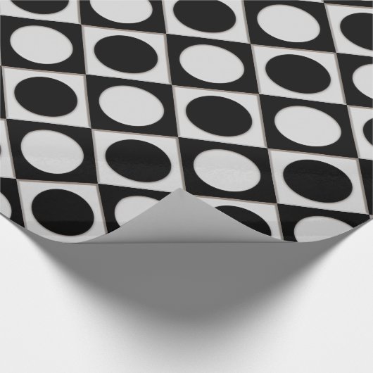 Stippen & vierkantjes / zwart wit + uw ideeën cadeaupapier (Hoek)