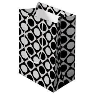 Stippen & vierkantjes / zwart wit + uw ideeën medium cadeauzakje