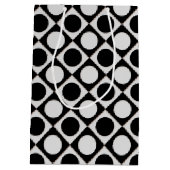 Stippen & vierkantjes / zwart wit + uw ideeën medium cadeauzakje (Achterkant)