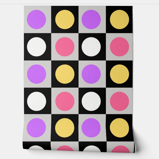 Stippen voor geometrische cirkels behang (Afrollen)