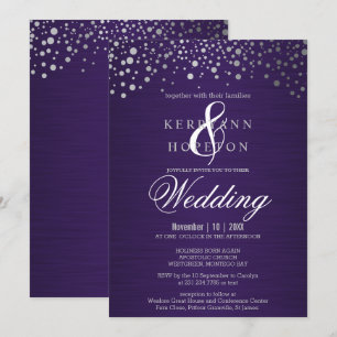Stippen voor Paarse en zilverConfetti Kaart