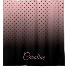 Stippen voor zwart en Roos Douchegordijn