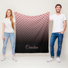 Stippen voor zwart en Roos Fleece Deken