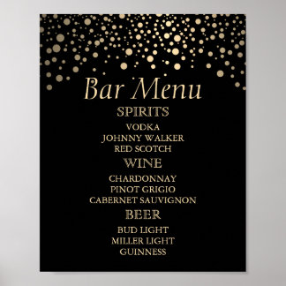 Stippen voor zwarte en Gold Faux Folie - Poster me