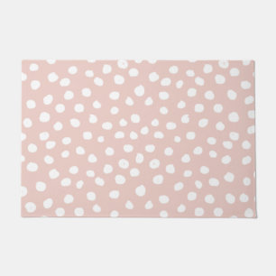 Stippen Wilde Dier Druk Blush Pink and White Spots Deurmat