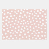 Stippen Wilde Dier Druk Blush Pink and White Spots Inpakpapier Vel (Voorkant)