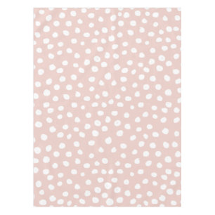 Stippen Wilde Dier Druk Blush Pink and White Spots Tafelkleed
