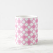 Stippen wit roze retro koffiemok (Center)