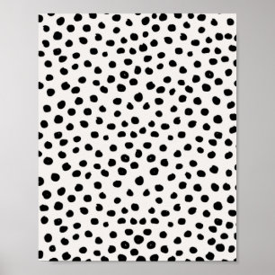 Stippen zwart en wit Dalmatiaans Poster