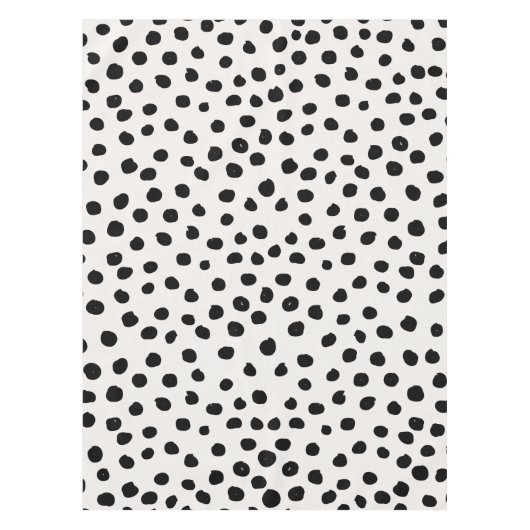 Stippen zwart en wit Dalmatiaans Tafelkleed (Voorkant)