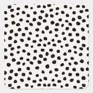 Stippen zwart en wit Dalmatiaans Vierkante Sticker