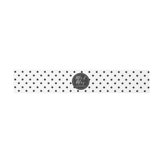 Stippen zwart-wit aangepaste buik uitnodiging uitnodigingen wikkel (Vlak)