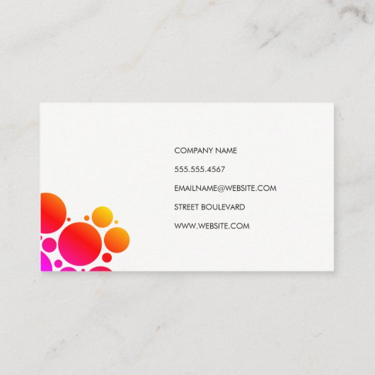 Stippenpatroon / Kleurrijk Visitekaartje (Achterkant)