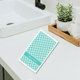 Stippenpatroon Turquoise Namen/Familienaam Servet