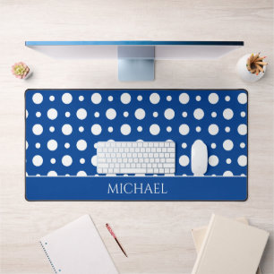Stippenpatroon Wit Blauw Bureaumat