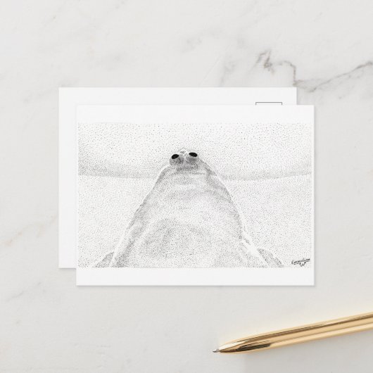 Stippled Chicken Briefkaart (Voorkant / Achterkant in situ)