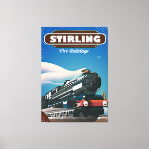 Stirling Scotland train poster. Canvas Afdruk
