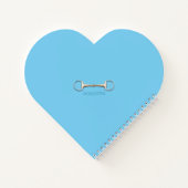 Stirrup Irons & Riding Crop Blue Equestrian Heart Notitieboek (Achterkant)