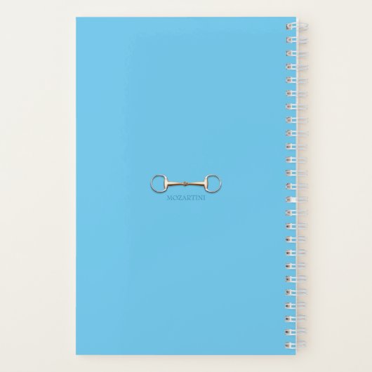 Stirrup Irons & Riding Crop Blue Medium Equestrian Notitieboek (Achterkant)