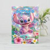 Stitch Birthday Invitation Template (Debout devant)