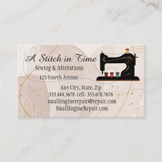 Stitch in Time Sewing Alterations Repair Business Visitekaartje (Voorkant)