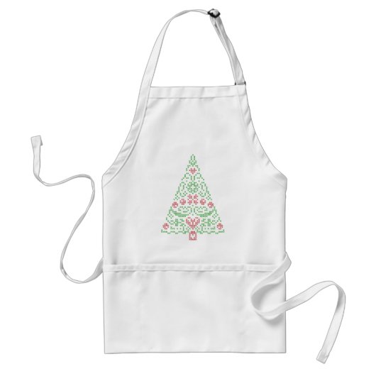 Stitch-kerstboom Apron Standaard Schort (Voorkant)