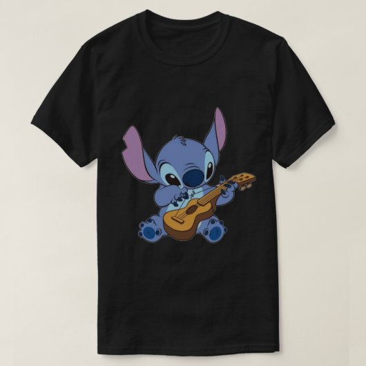 Stitch spelen Ukulele Sticker T-shirt (Design voorkant)