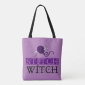 Stitch Witch Knitting Canvas tas (Achterkant)