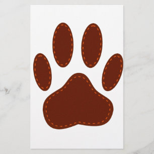 Stitched Felt Dog Paw Print Briefpapier