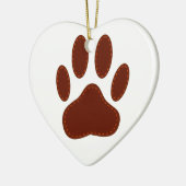 Stitched Felt Dog Paw Print Keramisch Ornament (Links)