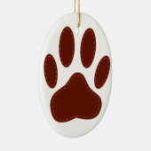 Stitched Felt Dog Paw Print Keramisch Ornament (Rechts)