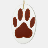 Stitched Felt Dog Paw Print Keramisch Ornament (Links)