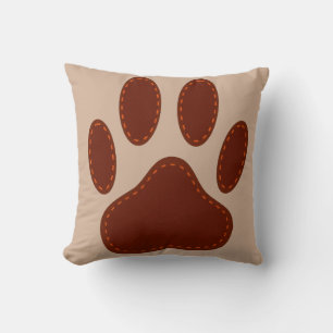 Stitched Felt Dog Paw Print Kussen
