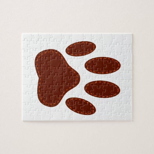 Stitched Felt Dog Paw Print Legpuzzel (Horizontaal)