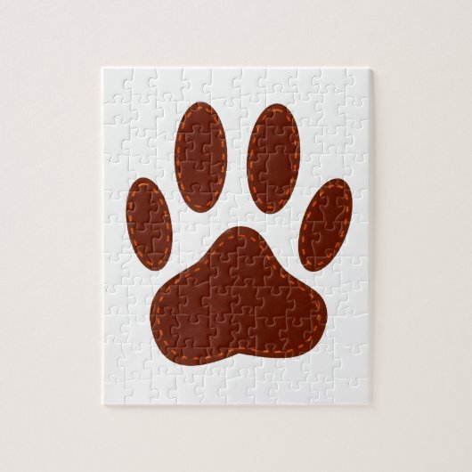 Stitched Felt Dog Paw Print Legpuzzel (Verticaal)