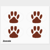 Stitched Felt Dog Paw Print Ovale Sticker (Vel)
