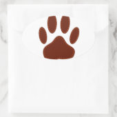 Stitched Felt Dog Paw Print Ovale Sticker (Tas)