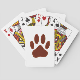 Stitched Felt Dog Paw Print Pokerkaarten