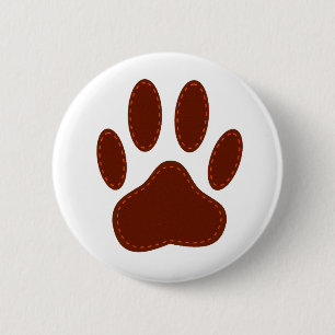 Stitched Felt Dog Paw Print Ronde Button 5,7 Cm