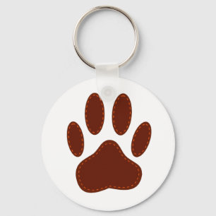 Stitched Felt Dog Paw Print Sleutelhanger
