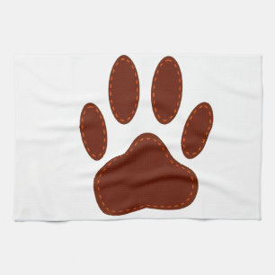 Stitched Felt Dog Paw Print Theedoek