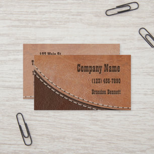 Stitched Leather Interior Design Visitekaartje