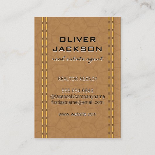 Stitched Leather Visitekaartje (Voorkant)