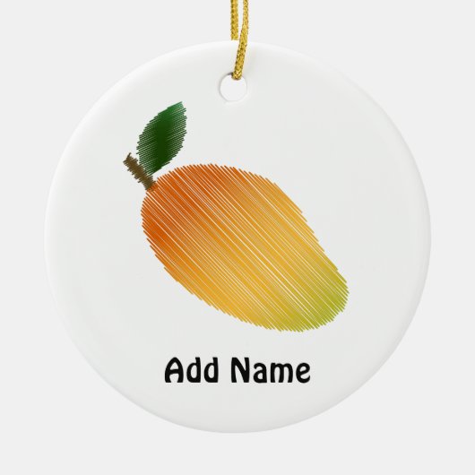 Stitched mango-ontwerp keramisch ornament (Voorkant)